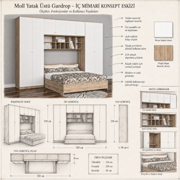 Moll Yatak Üstü Gardrop