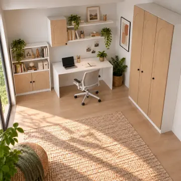 Velarune N280 Membran Kapaklı Kiriş Altı Nişli Gardıroplu Çalışma Masası