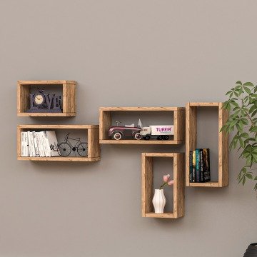 Karamel Raflı Kitaplık