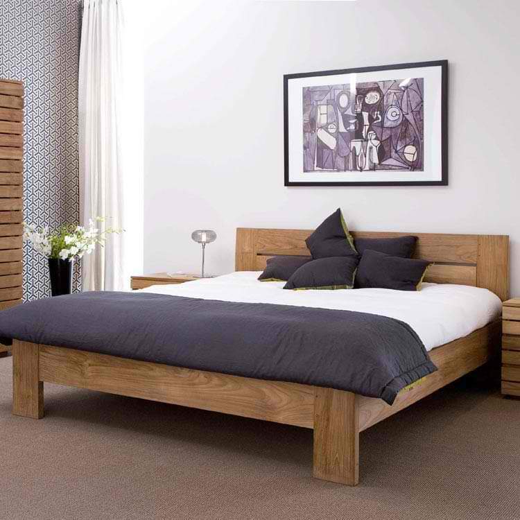 Kübik Doğal Ahşap Karyola Tek kişilik 90x190 cm