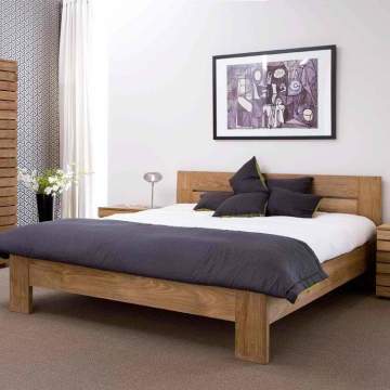 Kübik Doğal Ahşap Karyola Tek kişilik 90x190 cm