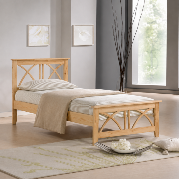Ayçıl Doğal Ahşap Karyola Tek kişilik 90x190 cm
