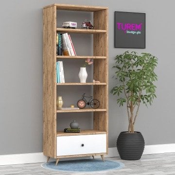 Sude 5 Raflı 1 Çekmeceli Kitaplık