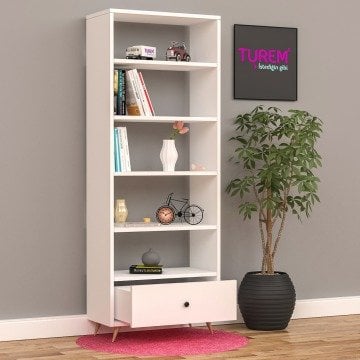 Sude 5 Raflı 1 Çekmeceli Kitaplık