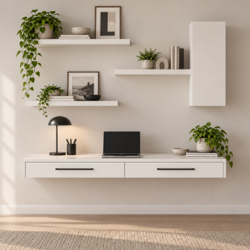 Lento 100 Duvara Monte İki Çekmeceli Home Office Çalışma Masası