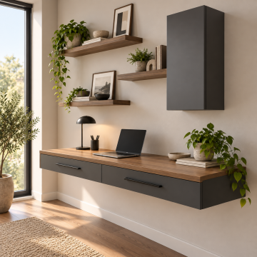 Lento 100 Duvara Monte İki Çekmeceli Home Office Çalışma Masası