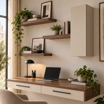Lento 100 Duvara Monte İki Çekmeceli Home Office Çalışma Masası