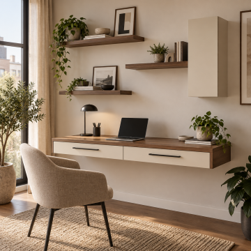Lento 100 Duvara Monte İki Çekmeceli Home Office Çalışma Masası