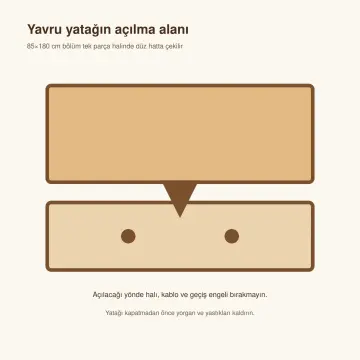 Arvena Doğal Ahşap Yavrulu Karyola
