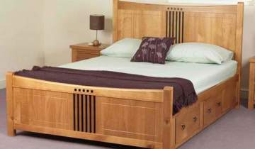 Arya Çekmeceli Doğal Ahşap Karyola Çift kişilik 140x190 cm