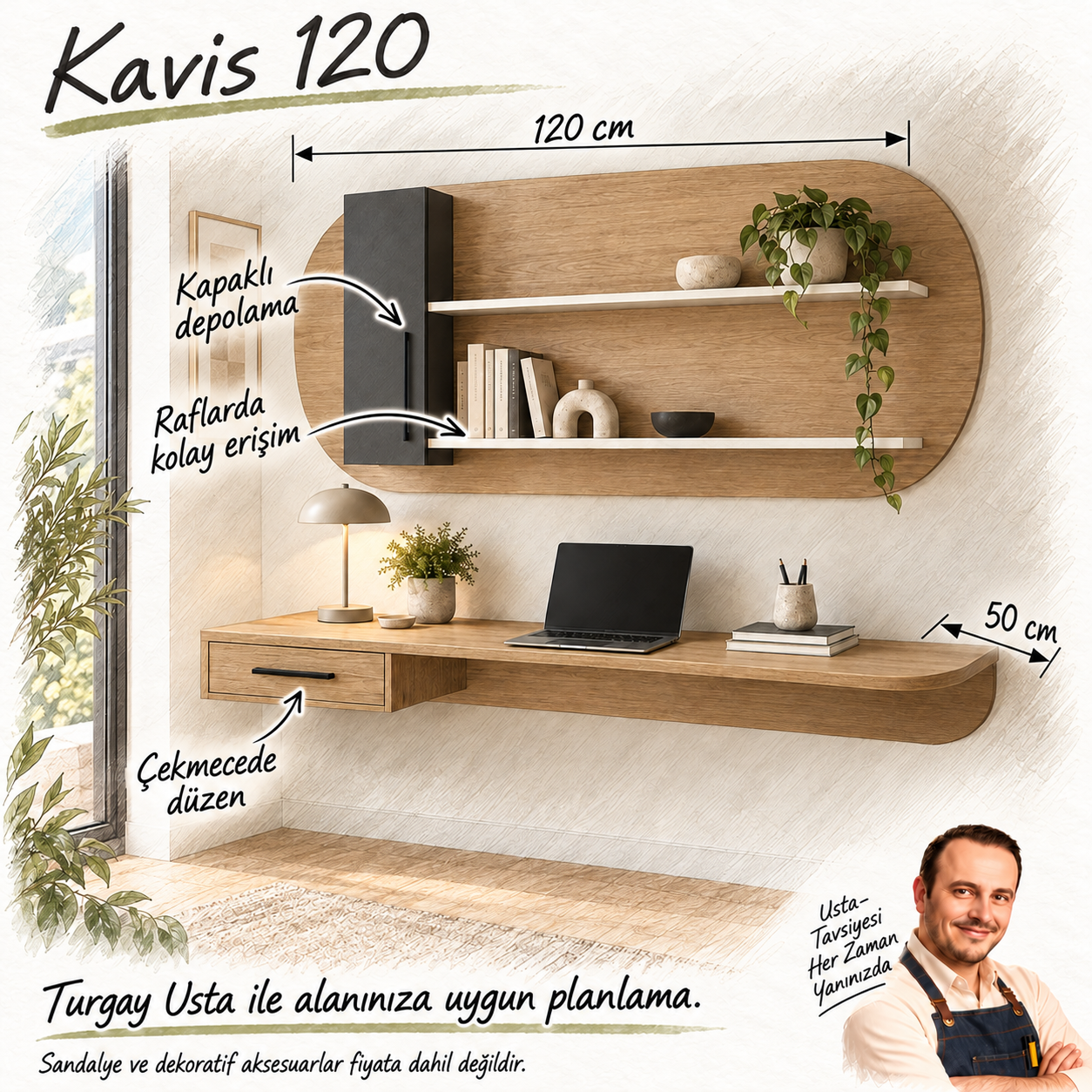 Turgay Usta ile Kavis 120 fayda ve ölçü eskizi