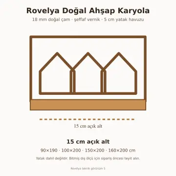 Rovelya Doğal Ahşap Karyola