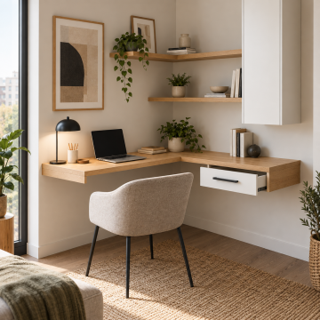 Köşe 100 L Tipi Duvara Monte Köşe Çalışma Masası