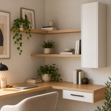 Köşe 100 L Tipi Duvara Monte Köşe Çalışma Masası