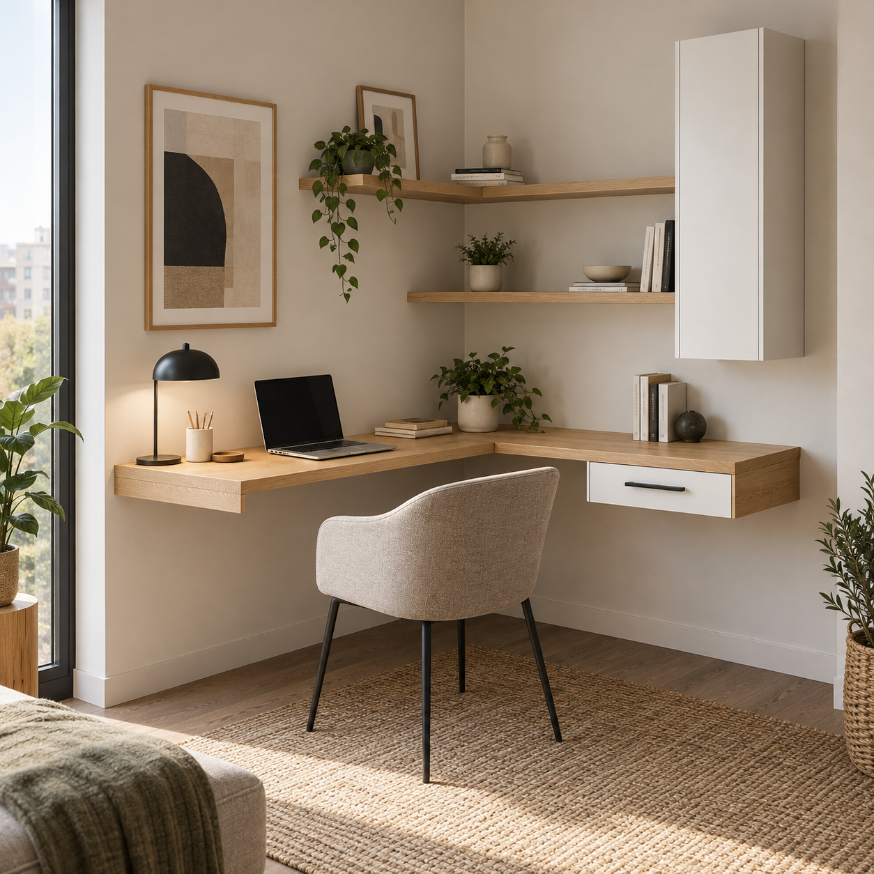 Köşe 100 L Tipi Duvara Monte Köşe Çalışma Masası