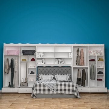 Moderna 12 Kapaklı 4 Çekmeceli Gardırop