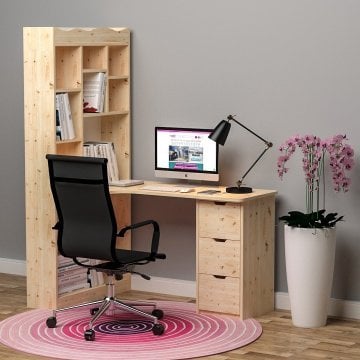 Honey Doğal Ahşap Çalışma Masası