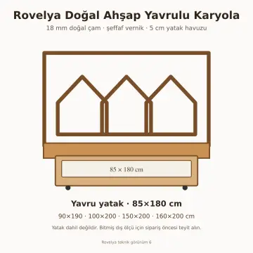Rovelya Doğal Ahşap Yavrulu Karyola