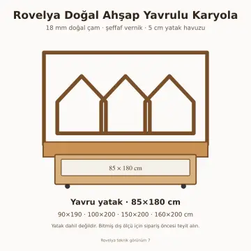 Rovelya Doğal Ahşap Yavrulu Karyola