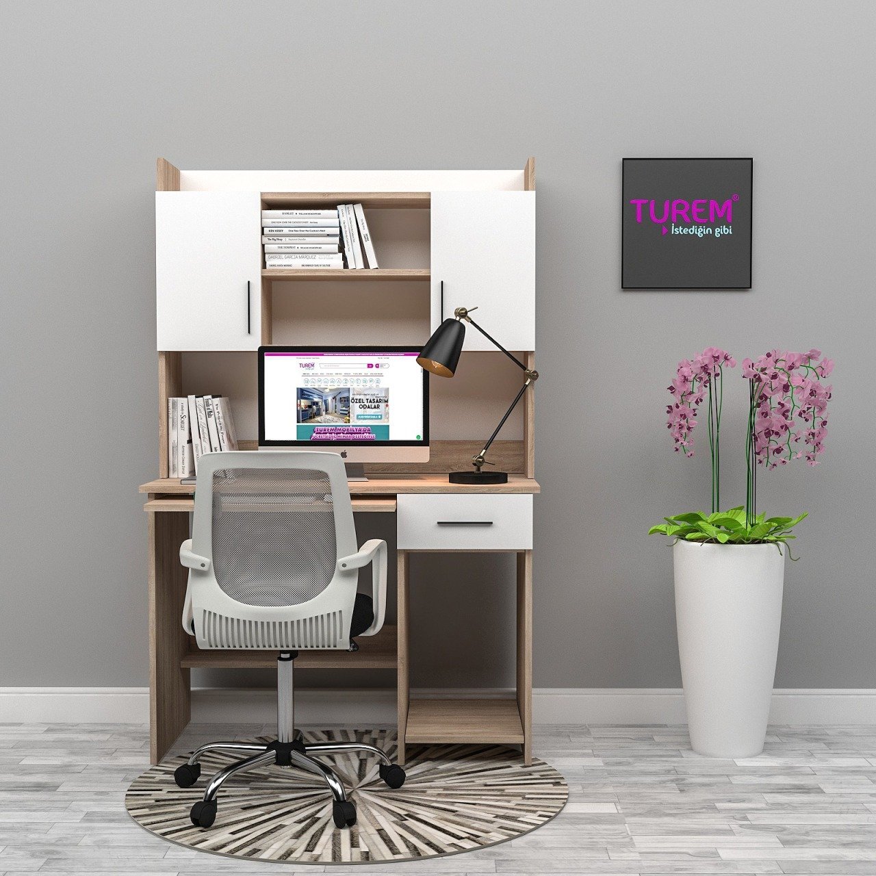 Cevher Çalışma Masası 2 Kapaklı