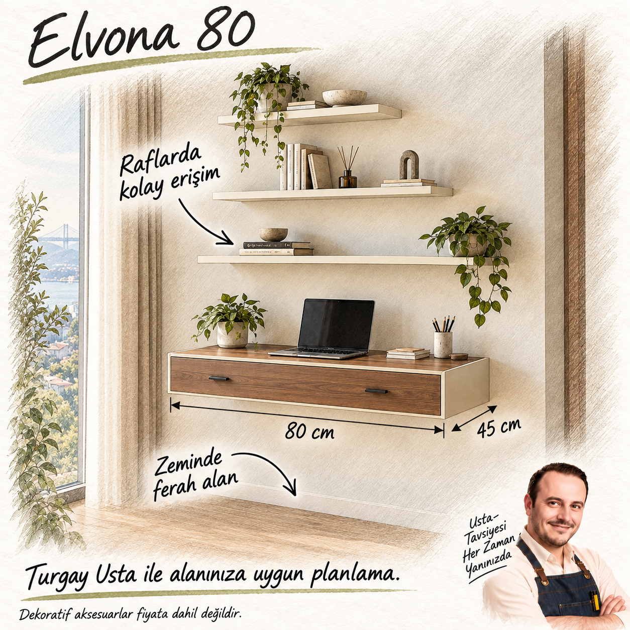 Turgay Usta ile Elvona 80 fayda ve ölçü eskizi