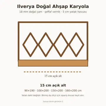 Ilverya Doğal Ahşap Karyola