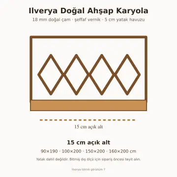 Ilverya Doğal Ahşap Karyola