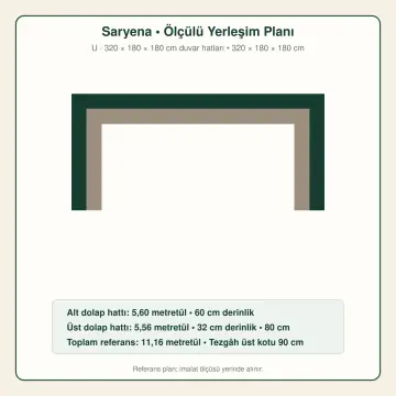 Saryena Vizon MDF U Mutfak Dolabı