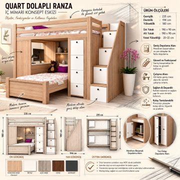 Quart Dolaplı Ranza