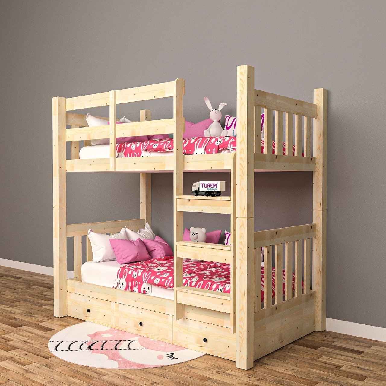 Chet Doğal Ahşap Ranza