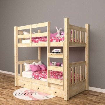 Chet Doğal Ahşap Ranza