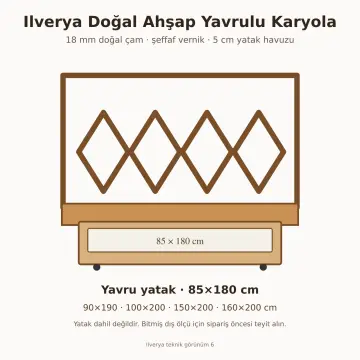 Ilverya Doğal Ahşap Yavrulu Karyola
