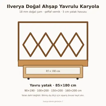Ilverya Doğal Ahşap Yavrulu Karyola