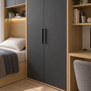 Tekora 340 Geniş Masalı Antrasit Meşe Genç Odası