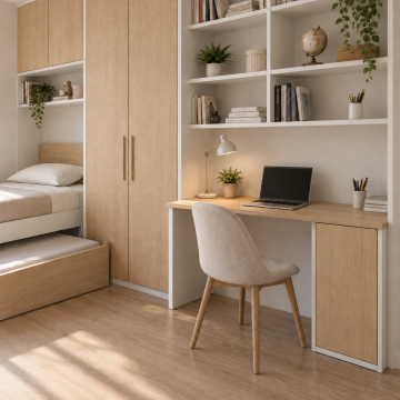 Mirel 320 Yavrulu Karyolalı Kitaplıklı Genç Odası