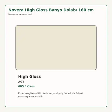 Novera High Gloss Banyo Dolabı 160 cm