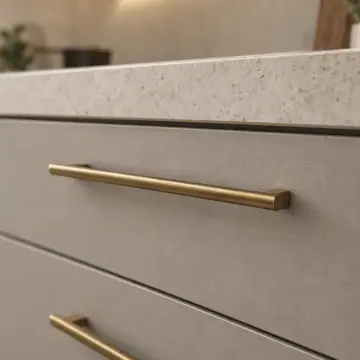 Dalmeya Keten Gri MDF Kademeli U Mutfak Dolabı