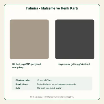 Falmira Kil Beji Membran Kahvaltı Dönüşlü U Mutfak Dolabı