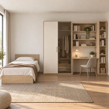 Seren 360 Yatak Üstü Açık Reflekte Camlı Genç Odası