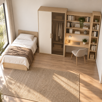 Seren 360 Yatak Üstü Açık Reflekte Camlı Genç Odası