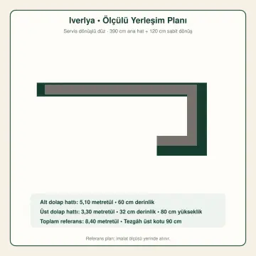 Iverlya Duman Gri High Gloss Servis Dönüşlü Düz Mutfak Dolabı