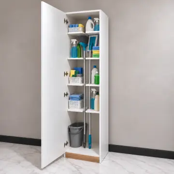 Tek Kapaklı Dört Raflı Temizlik Dolabı 40 × 40 × 200 cm