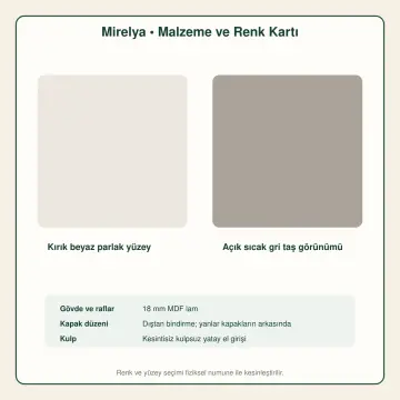 Mirelya Kırık Beyaz High Gloss Yarımada Uçlu Sol L Mutfak Dolabı