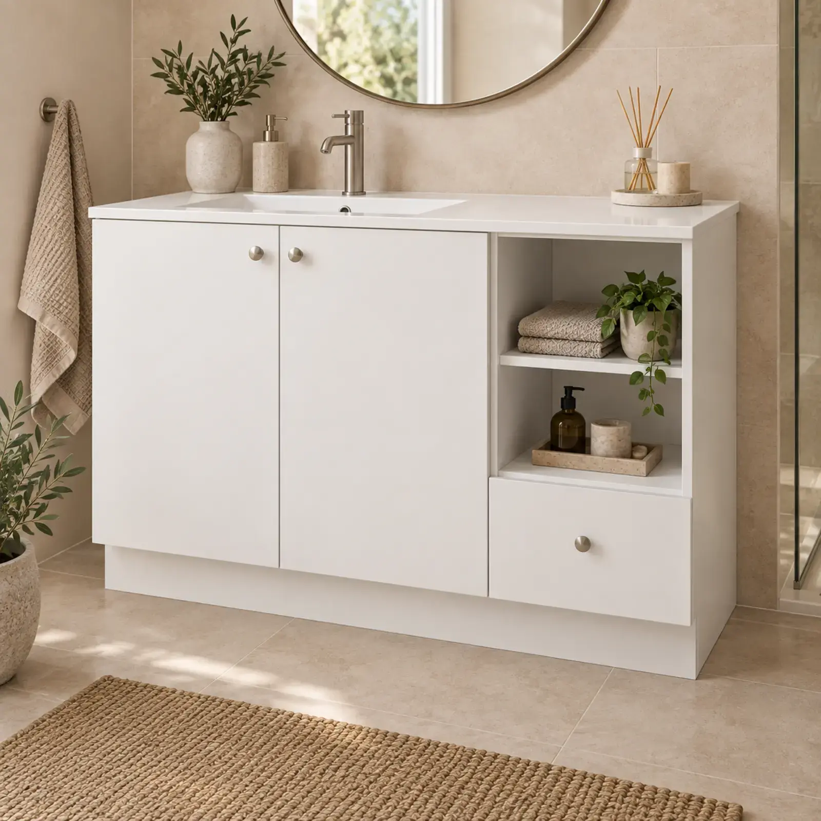Velmira Düz MDF Banyo Dolabı 120 cm