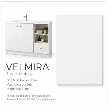 Velmira Düz MDF Banyo Dolabı 120 cm