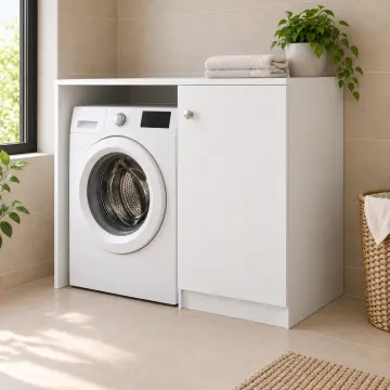 Arvenis Düz MDF Çamaşır Makinesi Dolabı 110 cm