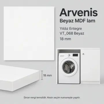 Arvenis Düz MDF Çamaşır Makinesi Dolabı 110 cm