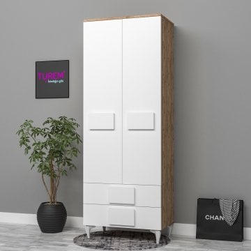 2 Kapılı Kare Kulplu Gardırop