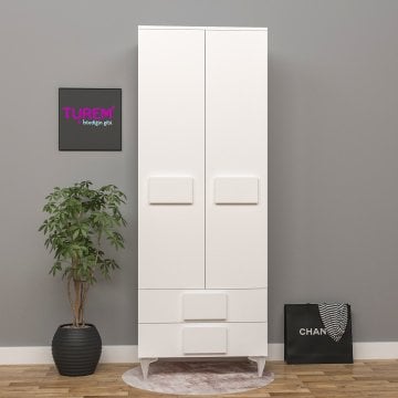 2 Kapılı Kare Kulplu Gardırop
