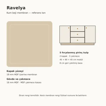 Ravelya Membran Banyo Dolabı 150 cm
